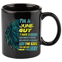 June Birthday Guy Has 3 Sides Sweet Funny Crazy  11oz C Handle Ceramic Mug
