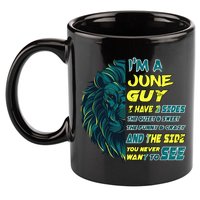 June Birthday Guy Has 3 Sides Sweet Funny Crazy  11oz C Handle Ceramic Mug