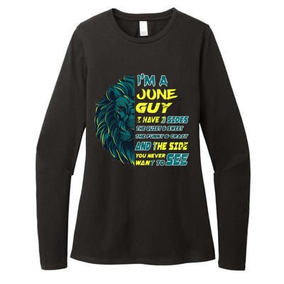 June Birthday Guy Has 3 Sides Sweet Funny Crazy  Womens CVC Long Sleeve Shirt