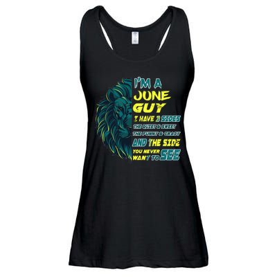 June Birthday Guy Has 3 Sides Sweet Funny Crazy  Ladies Essential Flowy Tank