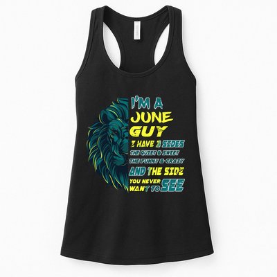 June Birthday Guy Has 3 Sides Sweet Funny Crazy  Womens Tank Top