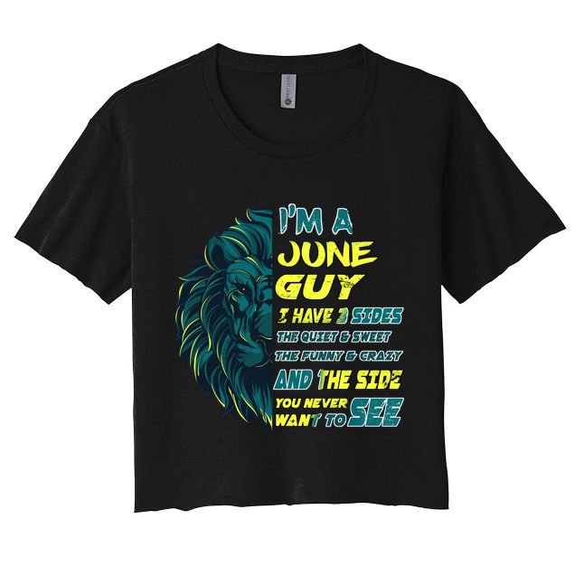 June Birthday Guy Has 3 Sides Sweet Funny Crazy  Crop Top