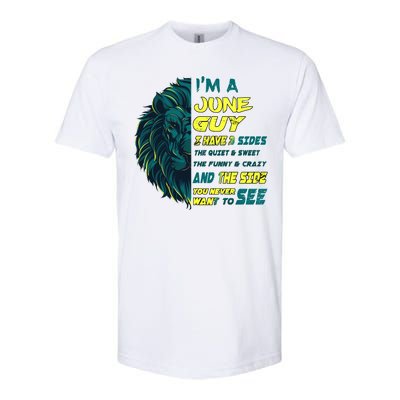 June Birthday Guy Has 3 Sides Sweet Funny Crazy  Softstyle CVC T-Shirt