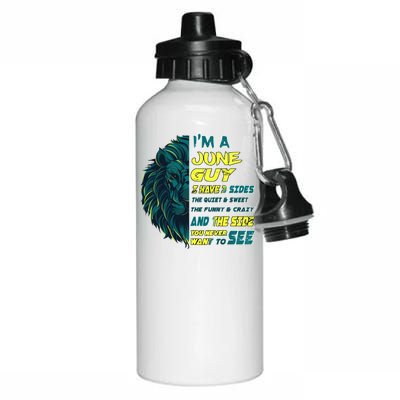 June Birthday Guy Has 3 Sides Sweet Funny Crazy  Aluminum Water Bottle