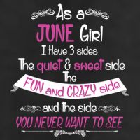 June Girl Sweet But Crazy Funny Birthday 7 Panel Mesh Trucker Snapback Hat