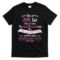 June Girl Sweet But Crazy Funny Birthday T-Shirt