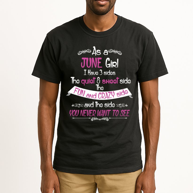 June Girl Sweet But Crazy Funny Birthday Tall T-Shirt