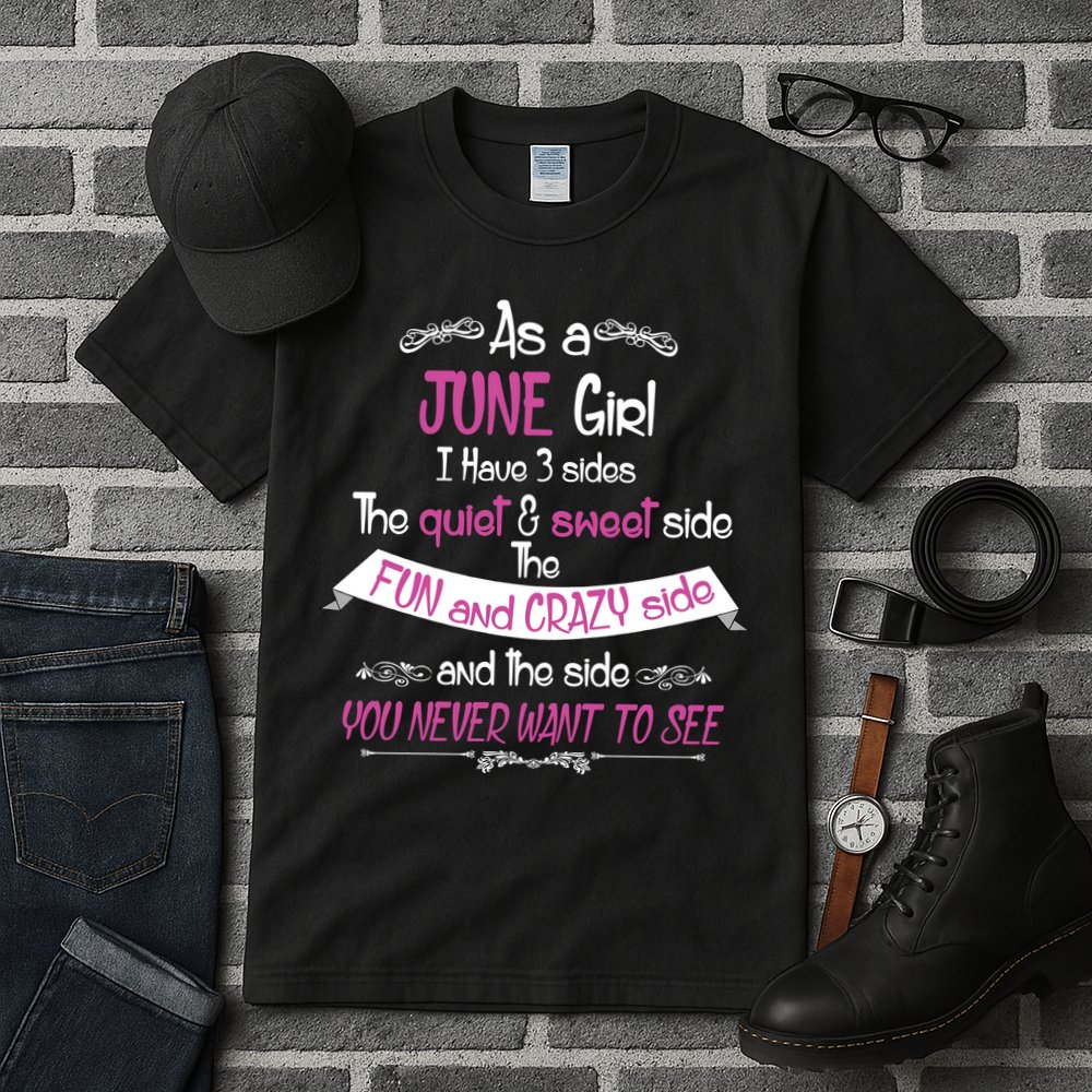 June Girl Sweet But Crazy Funny Birthday Tall T-Shirt