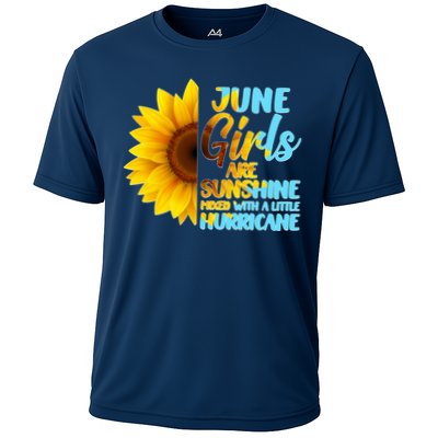 June Girls Are Sunshine Mixed With A Little Hurricane Performance Shirt