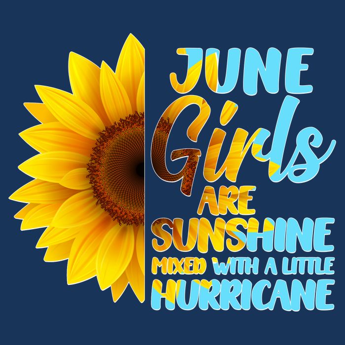 June Girls Are Sunshine Mixed With A Little Hurricane Cooling Performance Crew T-Shirt