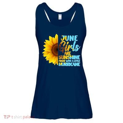 June Girls Are Sunshine Mixed With A Little Hurricane Ladies Essential Flowy Tank
