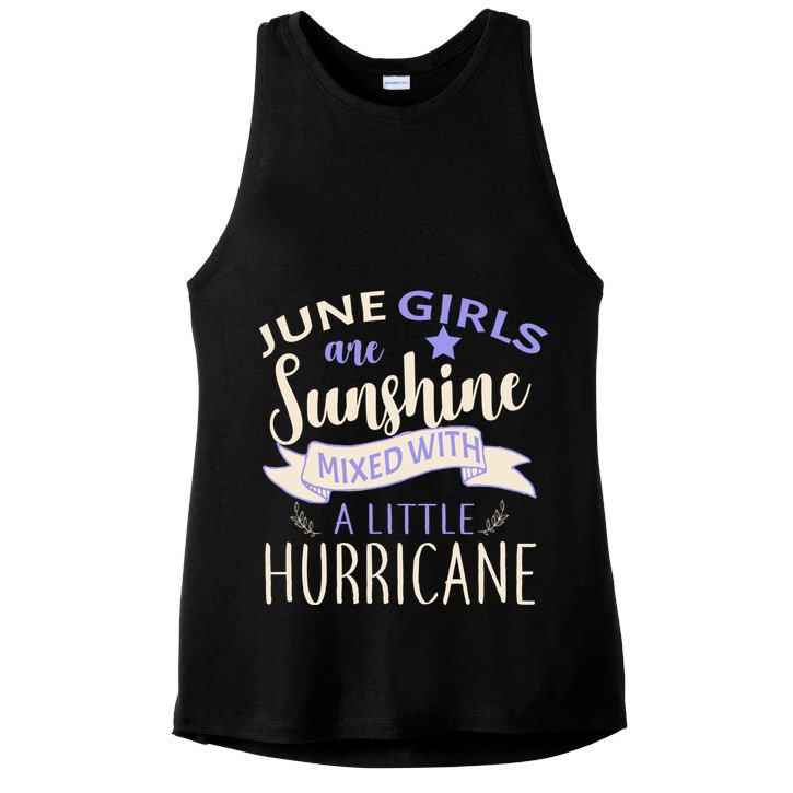 June Girls Are Sunshine Mixed With Hurricane Ladies PosiCharge Tri-Blend Wicking Tank