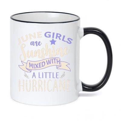 June Girls Are Sunshine Mixed With Hurricane 11oz Black Color Changing Mug