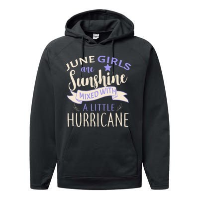 June Girls Are Sunshine Mixed With Hurricane Performance Fleece Hoodie