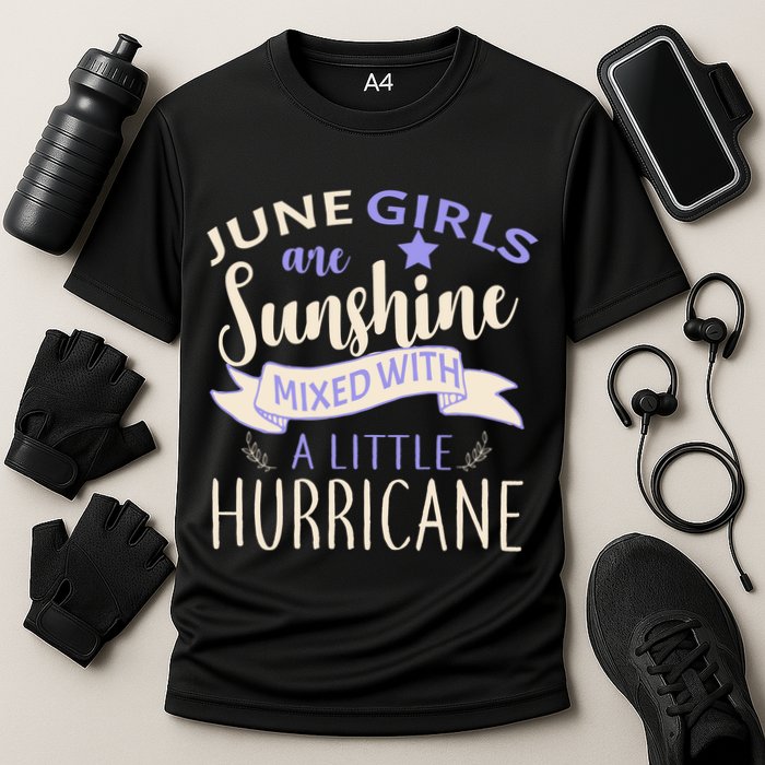 June Girls Are Sunshine Mixed With Hurricane Cooling Performance Crew T-Shirt