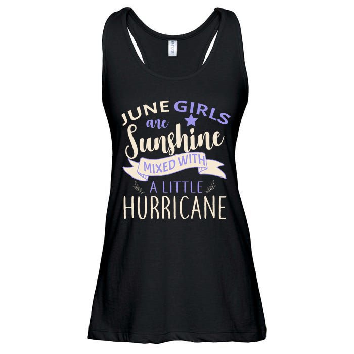 June Girls Are Sunshine Mixed With Hurricane Ladies Essential Flowy Tank