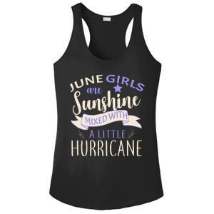 June Girls Are Sunshine Mixed With Hurricane Ladies PosiCharge Competitor Racerback Tank