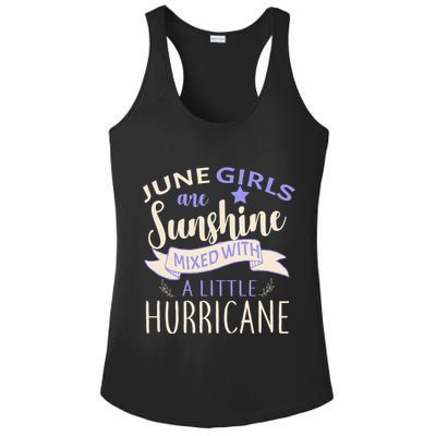 June Girls Are Sunshine Mixed With Hurricane Ladies PosiCharge Competitor Racerback Tank