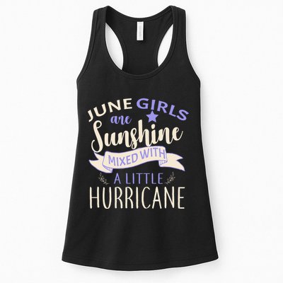 June Girls Are Sunshine Mixed With Hurricane Womens Tank Top