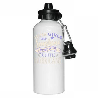 June Girls Are Sunshine Mixed With Hurricane Aluminum Water Bottle 