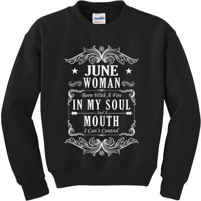 June Woman Funny Birthday Kids Sweatshirt
