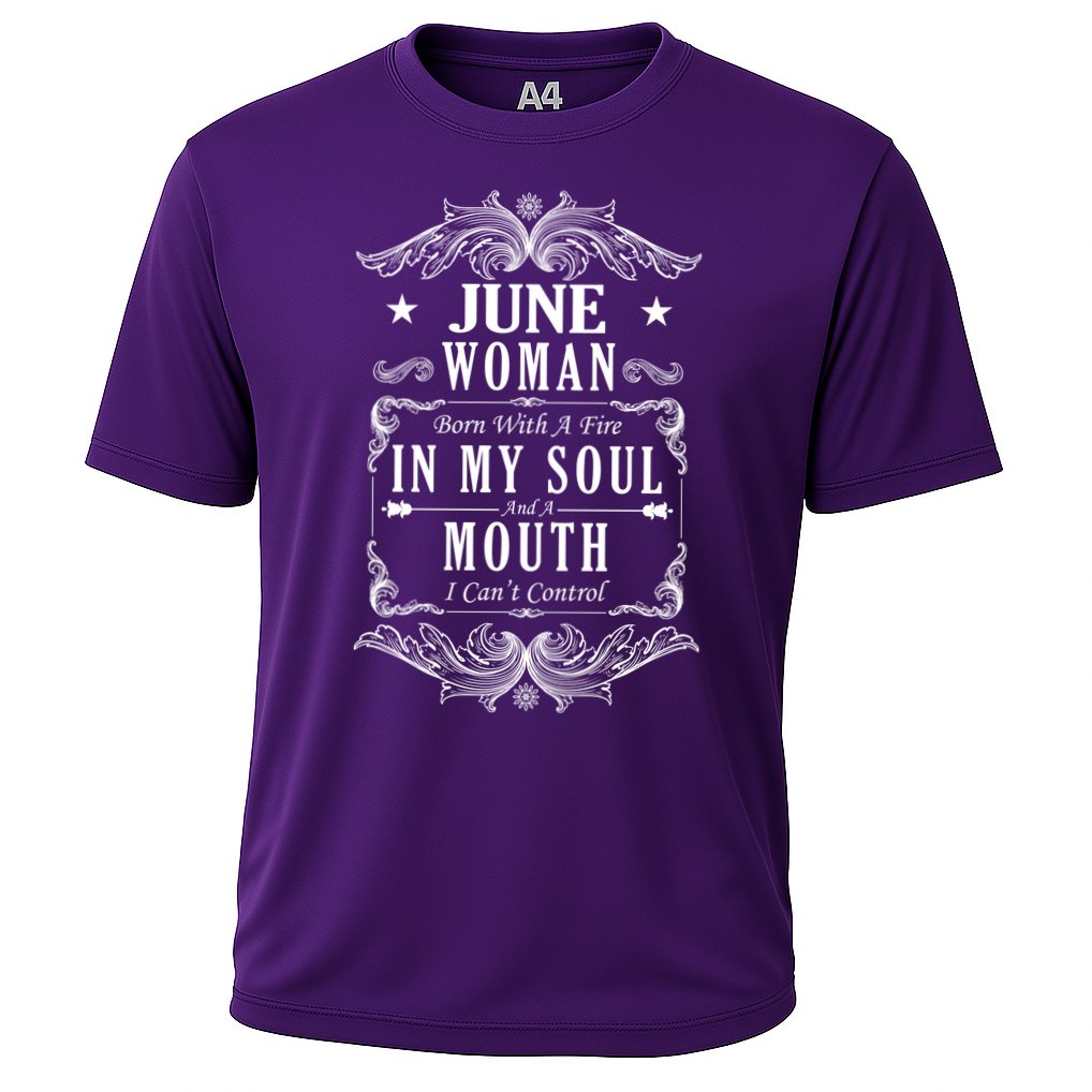 June Woman Funny Birthday Cooling Performance Crew T-Shirt