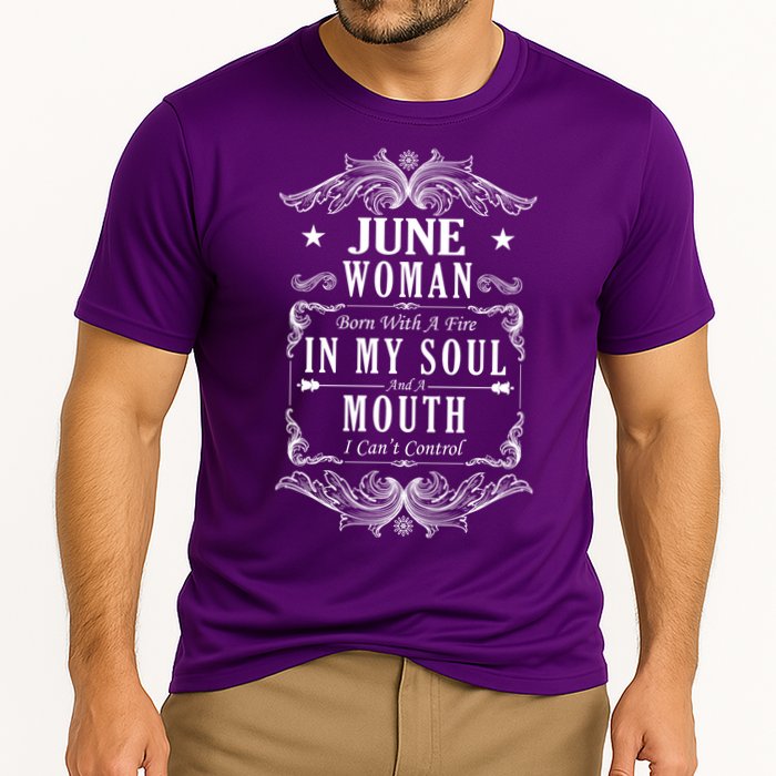 June Woman Funny Birthday Cooling Performance Crew T-Shirt