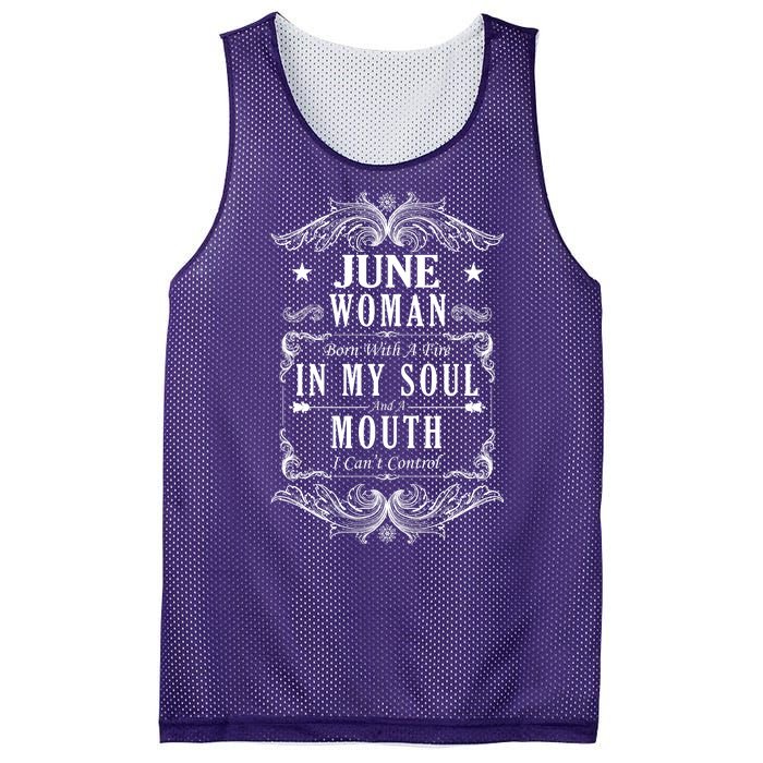 June Woman Funny Birthday Mesh Reversible Basketball Jersey Tank