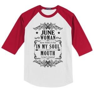 June Woman Funny Birthday Kids Colorblock Raglan Jersey