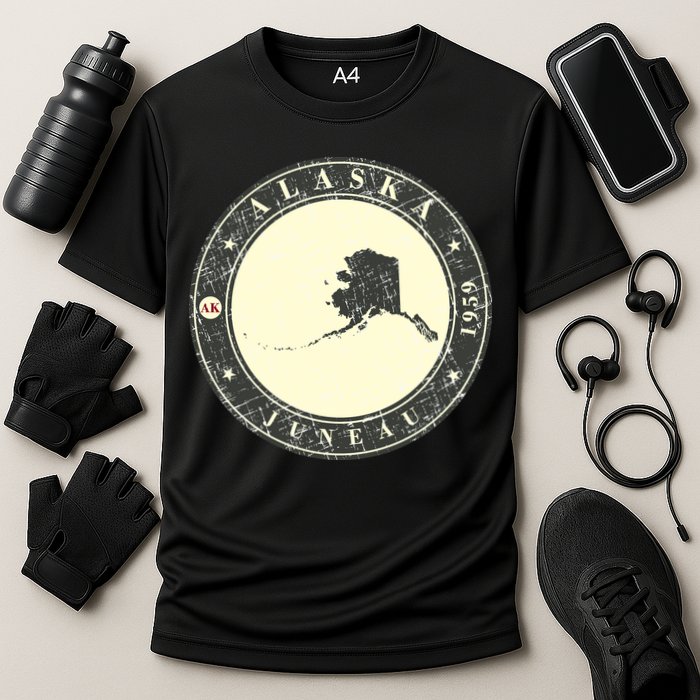 Juneau Alaska Retro Cooling Performance Crew T-Shirt