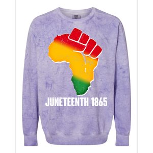 Juneteenth 1865 Africa Map Fist Colorblast Crewneck Sweatshirt