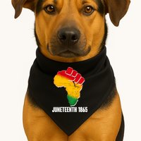 Juneteenth 1865 Africa Map Fist USA-Made Doggie Bandana