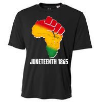 Juneteenth 1865 Africa Map Fist Cooling Performance Crew T-Shirt