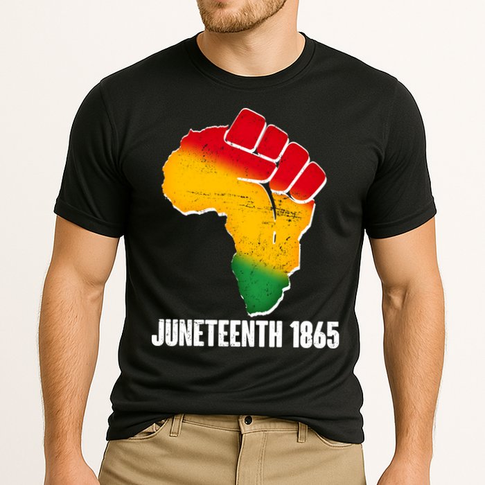 Juneteenth 1865 Africa Map Fist Performance Shirt