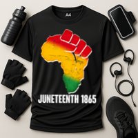 Juneteenth 1865 Africa Map Fist Performance Shirt