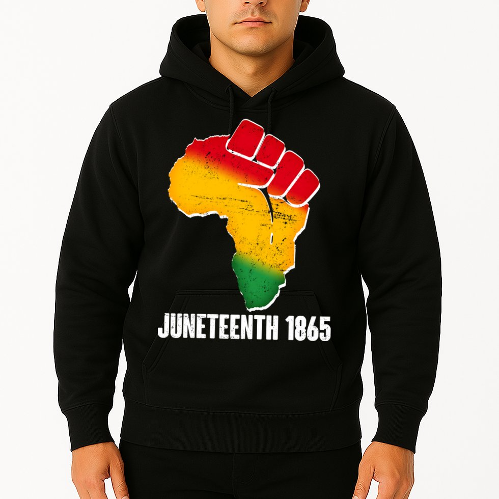 Juneteenth 1865 Africa Map Fist Hoodie