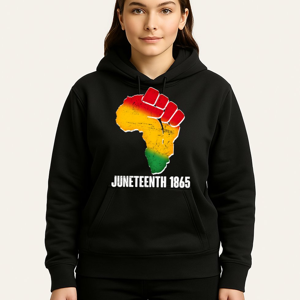 Juneteenth 1865 Africa Map Fist Hoodie