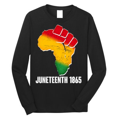 Juneteenth 1865 Africa Map Fist Long Sleeve Shirt