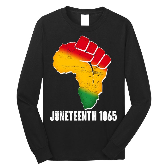 Juneteenth 1865 Africa Map Fist Long Sleeve Shirt