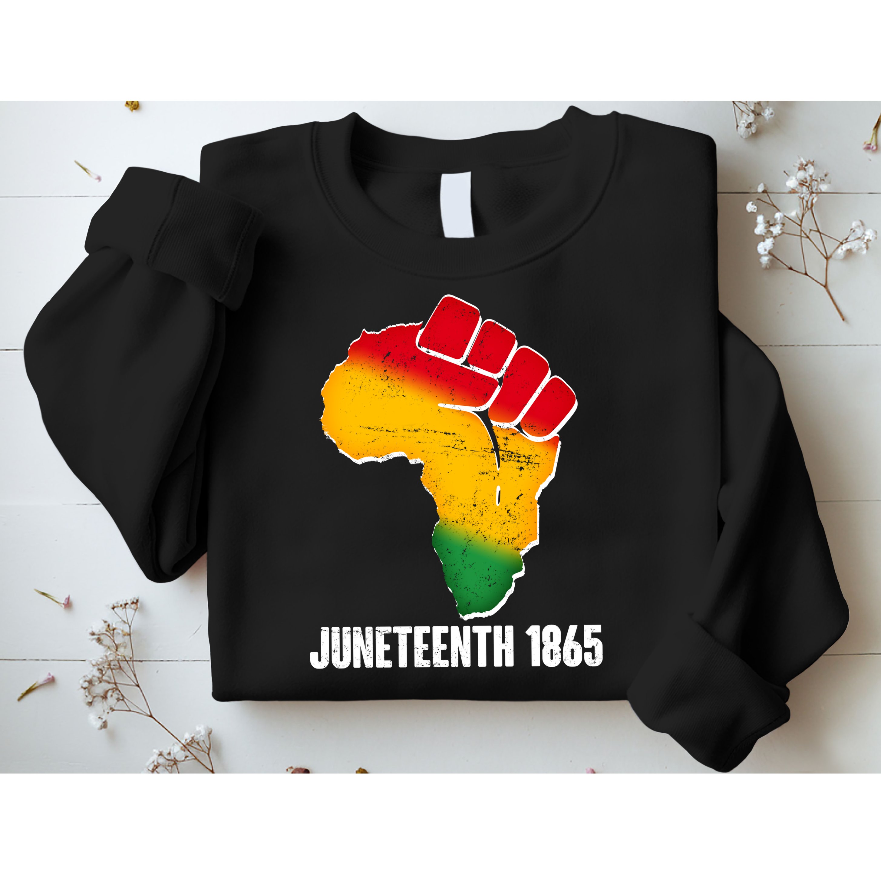 Juneteenth 1865 Africa Map Fist Sweatshirt
