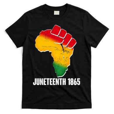 Juneteenth 1865 Africa Map Fist T-Shirt