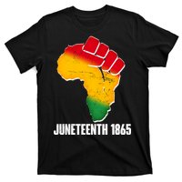 Juneteenth 1865 Africa Map Fist T-Shirt