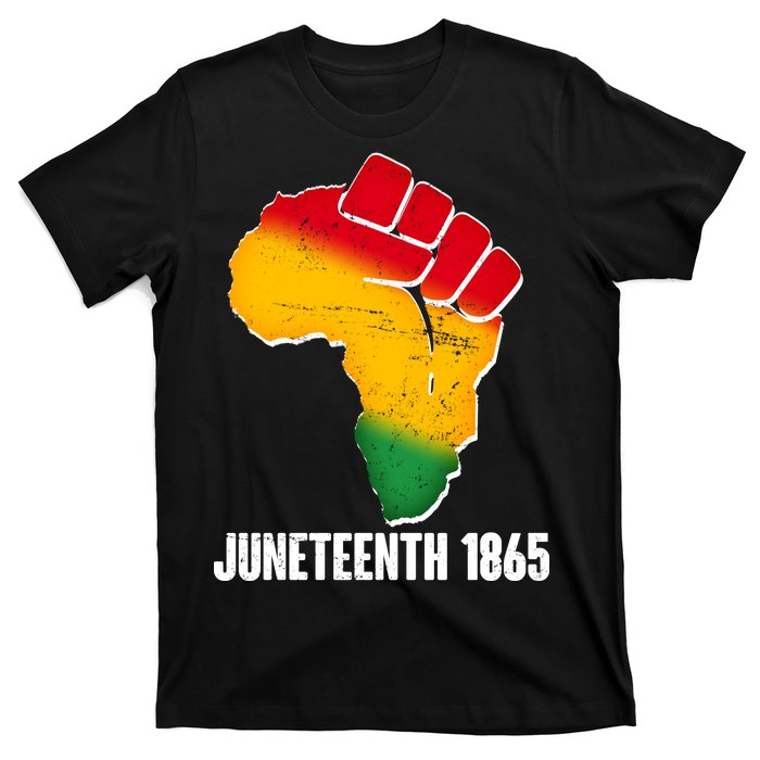 Juneteenth 1865 Africa Map Fist T-Shirt