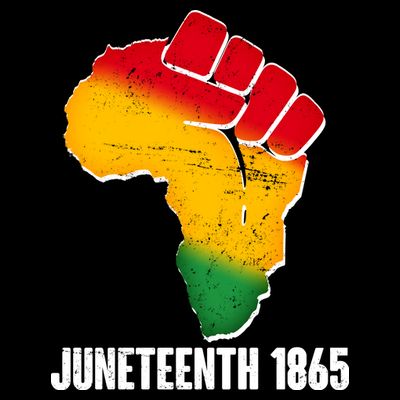 Juneteenth 1865 Africa Map Fist T-Shirt