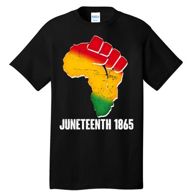 Juneteenth 1865 Africa Map Fist Tall T-Shirt