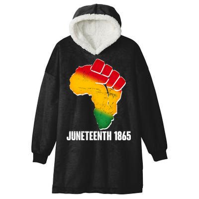 Juneteenth 1865 Africa Map Fist Hooded Wearable Blanket