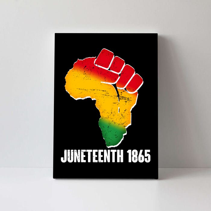 Juneteenth 1865 Africa Map Fist Canvas