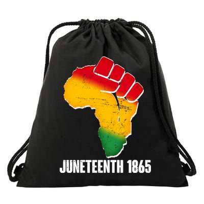 Juneteenth 1865 Africa Map Fist Drawstring Bag