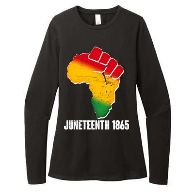 Juneteenth 1865 Africa Map Fist Womens CVC Long Sleeve Shirt