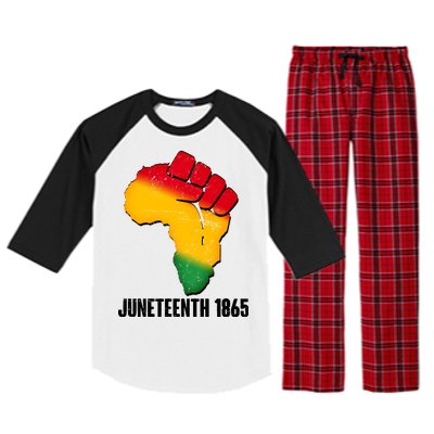 Juneteenth 1865 Africa Map Fist Raglan Sleeve Pajama Set